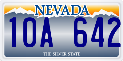 NV license plate 10A642