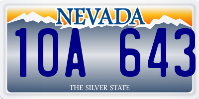 NV license plate 10A643