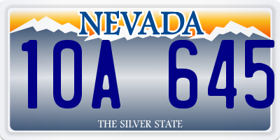 NV license plate 10A645