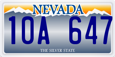 NV license plate 10A647
