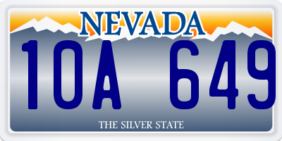 NV license plate 10A649