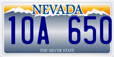 NV license plate 10A650