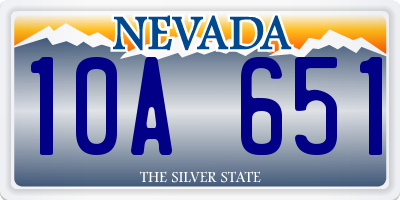 NV license plate 10A651