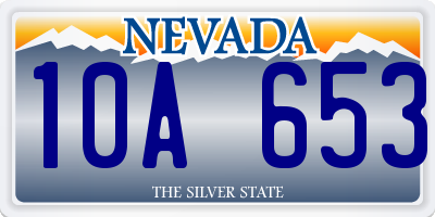 NV license plate 10A653