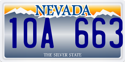 NV license plate 10A663