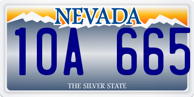 NV license plate 10A665