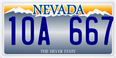 NV license plate 10A667