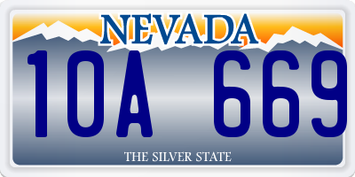 NV license plate 10A669