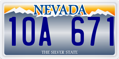 NV license plate 10A671