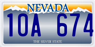NV license plate 10A674