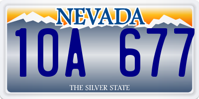 NV license plate 10A677