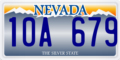 NV license plate 10A679
