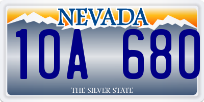 NV license plate 10A680