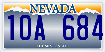 NV license plate 10A684