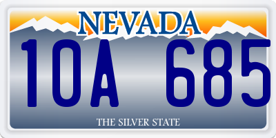 NV license plate 10A685