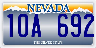 NV license plate 10A692