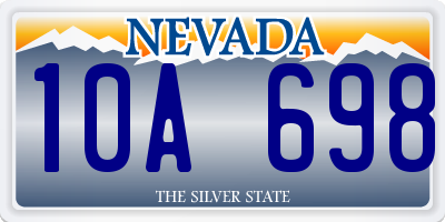 NV license plate 10A698