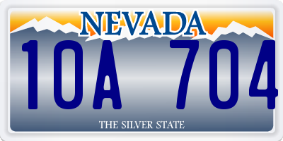 NV license plate 10A704