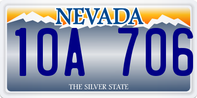 NV license plate 10A706