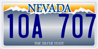 NV license plate 10A707