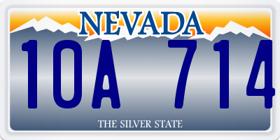 NV license plate 10A714