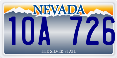 NV license plate 10A726