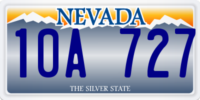 NV license plate 10A727