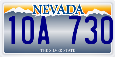 NV license plate 10A730