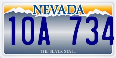 NV license plate 10A734