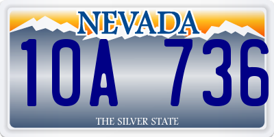 NV license plate 10A736