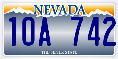 NV license plate 10A742