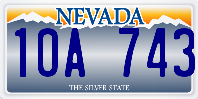 NV license plate 10A743