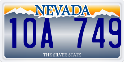 NV license plate 10A749