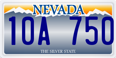 NV license plate 10A750