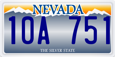 NV license plate 10A751