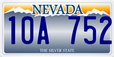 NV license plate 10A752