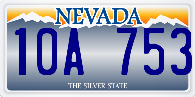 NV license plate 10A753