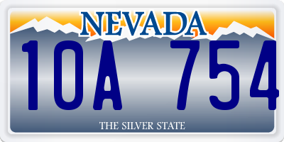 NV license plate 10A754