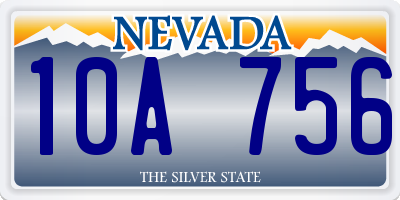 NV license plate 10A756