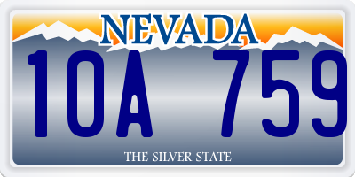 NV license plate 10A759