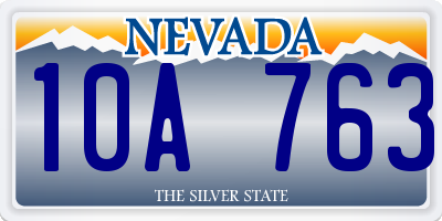 NV license plate 10A763