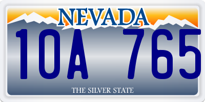 NV license plate 10A765