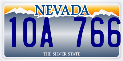 NV license plate 10A766
