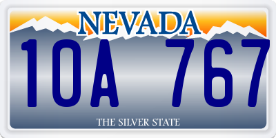 NV license plate 10A767