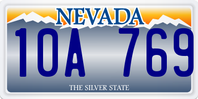 NV license plate 10A769