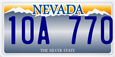 NV license plate 10A770