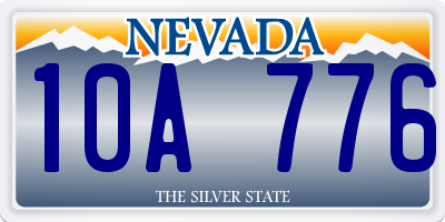 NV license plate 10A776