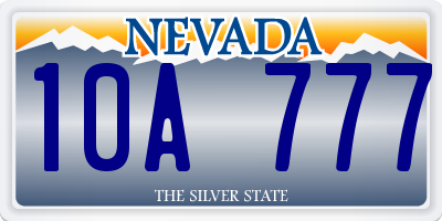 NV license plate 10A777