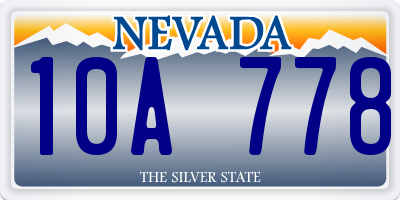NV license plate 10A778