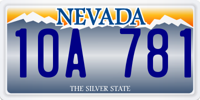 NV license plate 10A781